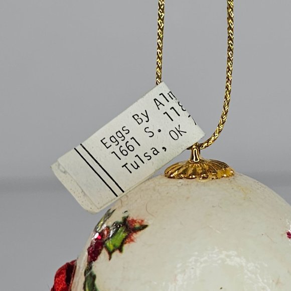 Vintage Handmade Boxer Puppy Dog Real Egg Ornament Mistletoe - Picture 8 of 9